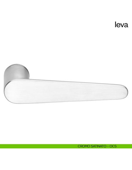 Maniglia per porta Leva dnd Handles con rosetta minimale cromo satinato
