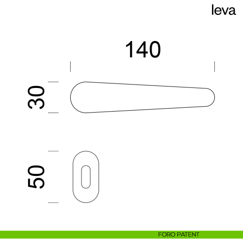 Maniglia per porta Leva dnd Handles con rosetta minimale foro patent
