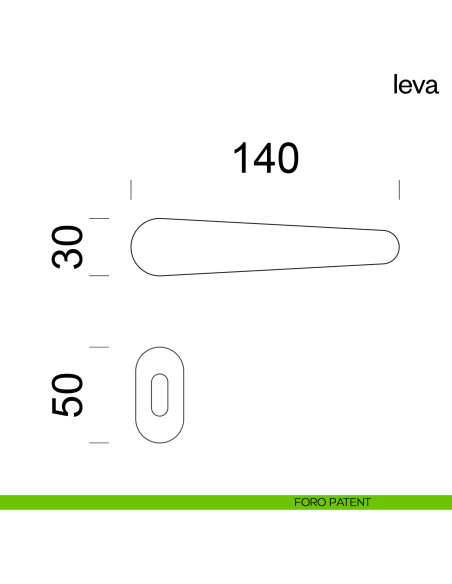 Maniglia per porta Leva dnd Handles con rosetta minimale foro patent