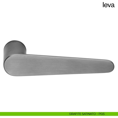 Maniglia per porta Leva dnd Handles con rosetta minimale grafite satinato