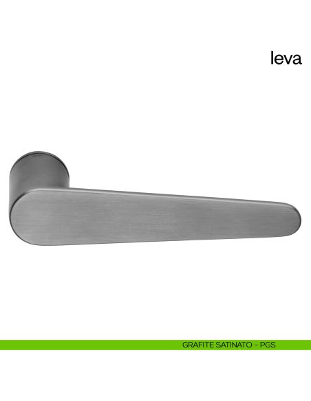 Maniglia per porta Leva dnd Handles con rosetta minimale grafite satinato