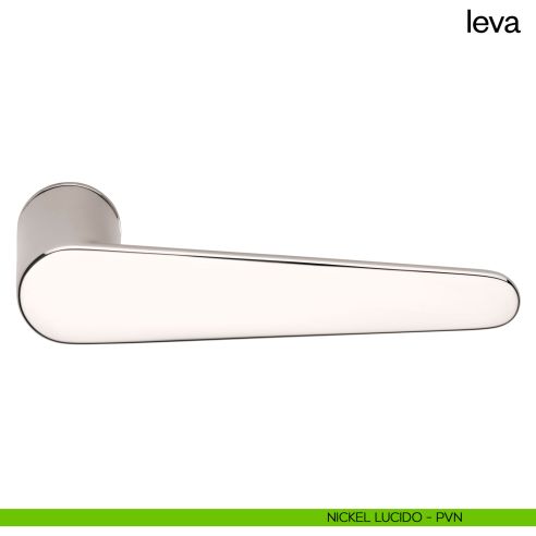 Maniglia per porta Leva dnd Handles con rosetta minimale nickel lucido