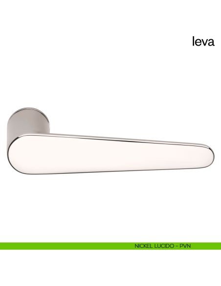 Maniglia per porta Leva dnd Handles con rosetta minimale nickel lucido