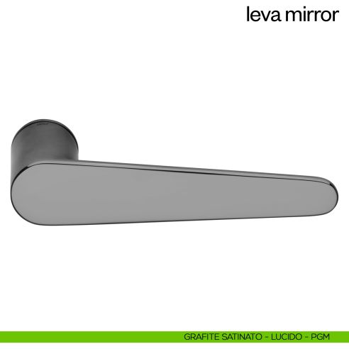 Maniglia per porta Leva Mirror dnd Handles con rosetta minimale grafite satinato - lucido