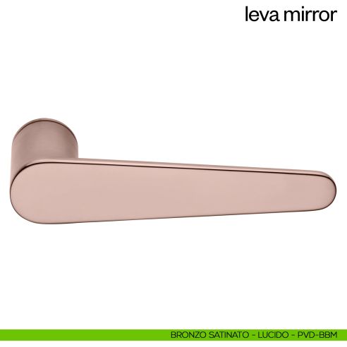 Maniglia per porta Leva Mirror dnd Handles con rosetta minimale bronzo satinato - lucido