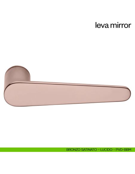 Maniglia per porta Leva Mirror dnd Handles con rosetta minimale bronzo satinato - lucido