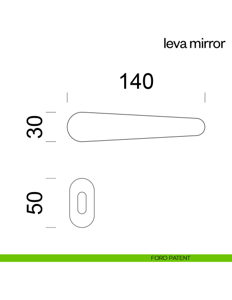 Maniglia per porta Leva Mirror dnd Handles con rosetta minimale foro patent