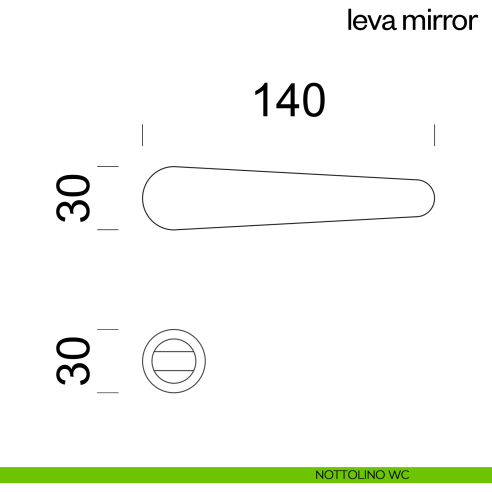 Maniglia per porta Leva Mirror dnd Handles con rosetta minimale nottolino wc