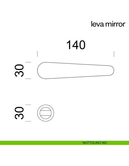 Maniglia per porta Leva Mirror dnd Handles con rosetta minimale nottolino wc