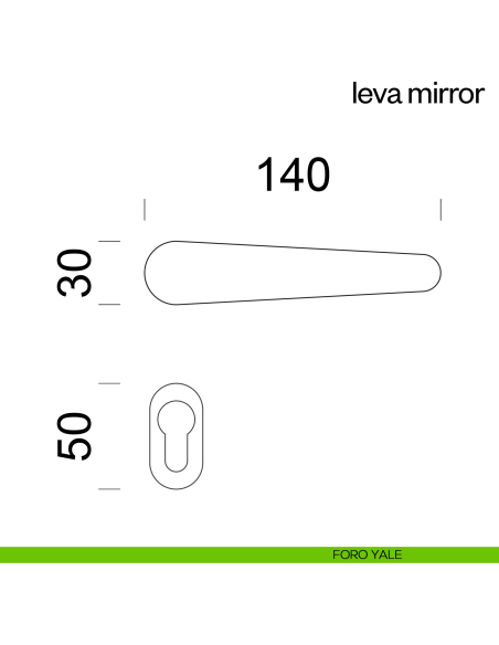 Maniglia per porta Leva Mirror dnd Handles con rosetta minimale foro yale