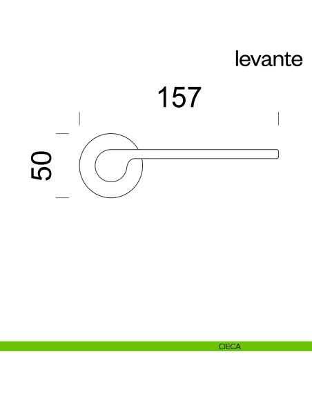 Maniglia per porta Levante dnd handles con rosetta fine cieca