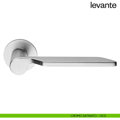 Maniglia per porta Levante dnd handles con rosetta fine cromo satinato