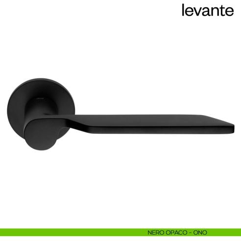 Maniglia per porta Levante dnd handles con rosetta fine nero