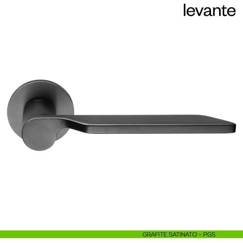 Maniglia per porta Levante dnd handles con rosetta fine grafite satinato