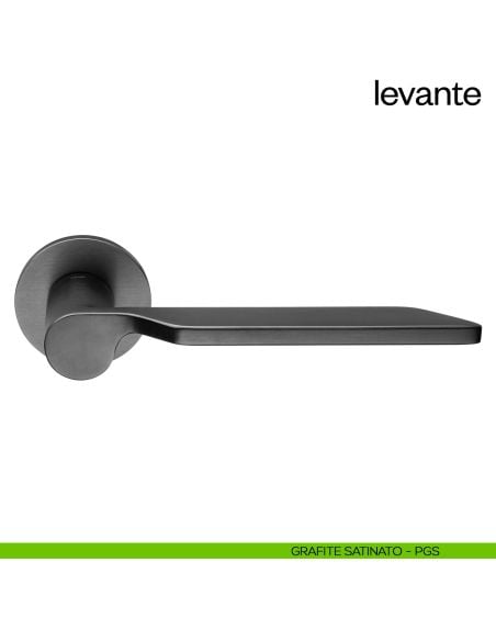 Maniglia per porta Levante dnd handles con rosetta fine grafite satinato
