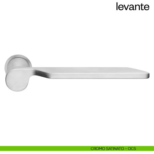 Maniglia per porta Levante dnd handles con rosetta minimale Unico cromo satinato