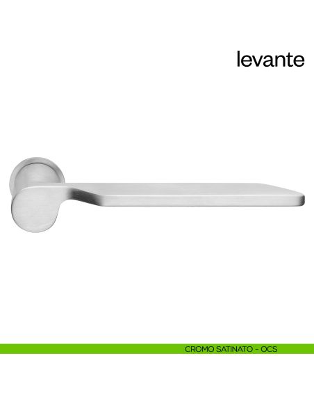 Maniglia per porta Levante dnd handles con rosetta minimale Unico cromo satinato