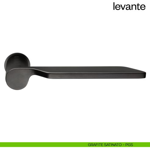Maniglia per porta Levante dnd handles con rosetta minimale Unico grafite satinato