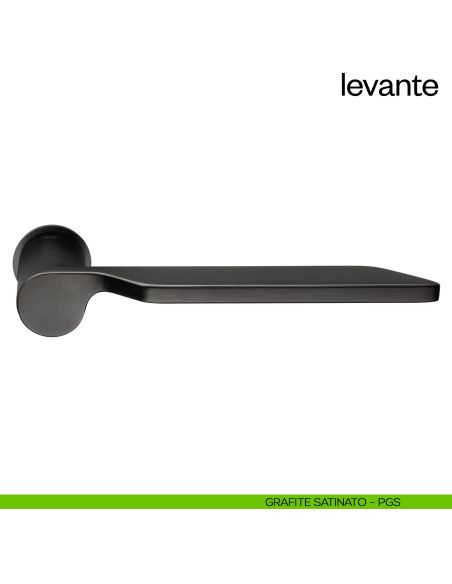 Maniglia per porta Levante dnd handles con rosetta minimale Unico grafite satinato