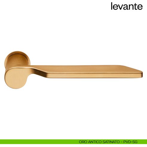 Maniglia per porta Levante dnd handles con rosetta minimale Unico oro antico satinato