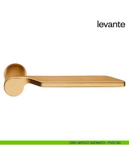 Maniglia per porta Levante dnd handles con rosetta minimale Unico oro antico satinato