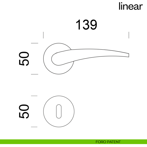 Maniglia per porta Linear dnd Handles foro patent