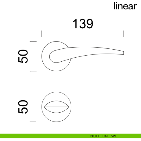 Maniglia per porta Linear dnd Handles nottolino wc