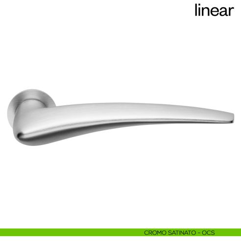 Maniglia per porta Linear dnd Handles con rosetta minimale Unico cromo satinato