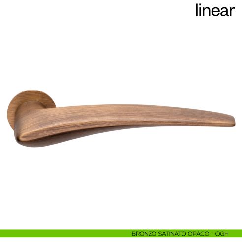 Maniglia per porta Linear dnd Handles con rosetta minimale Unico bronzo satinato opaco