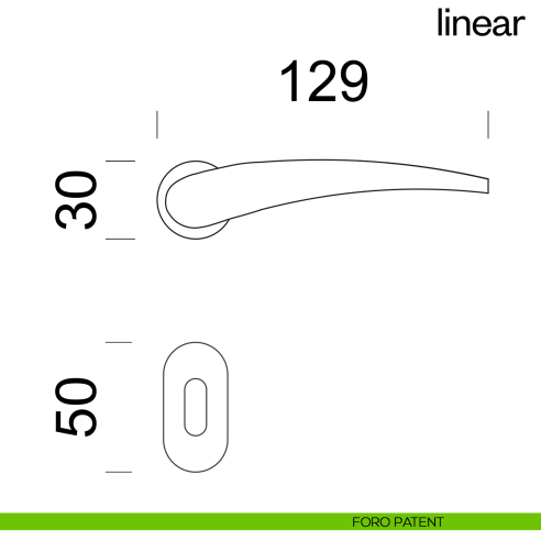 Maniglia per porta Linear dnd Handles con rosetta minimale Unico foro patent