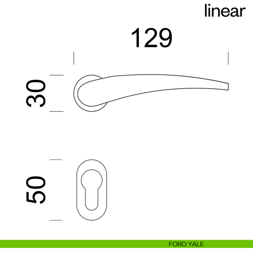 Maniglia per porta Linear dnd Handles con rosetta minimale Unico foro yale