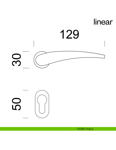 Maniglia per porta Linear dnd Handles con rosetta minimale Unico foro yale
