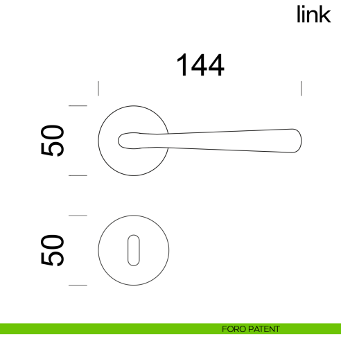 Maniglia per porta Link dnd Handles foro patent