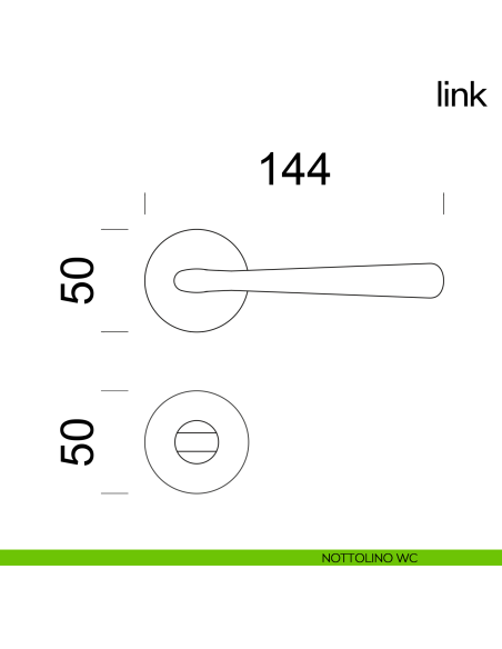 Maniglia per porta Link dnd Handles nottolino wc