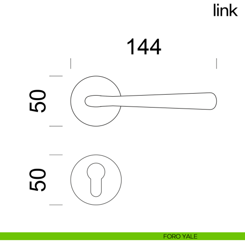 Maniglia per porta Link dnd Handles foro yale