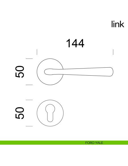 Maniglia per porta Link dnd Handles foro yale