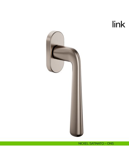 Maniglia per finestra martellina DK Link dnd Handles nickel satinato