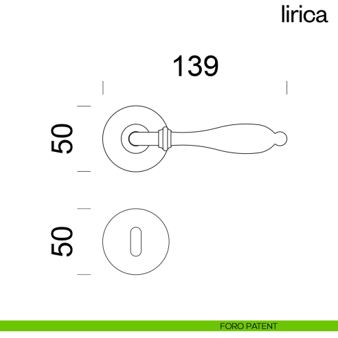 Maniglia per porta Lirica dnd Handles foro patent