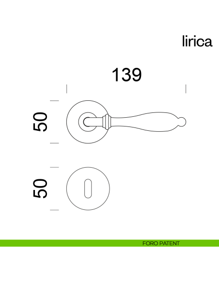 Maniglia per porta Lirica dnd Handles foro patent
