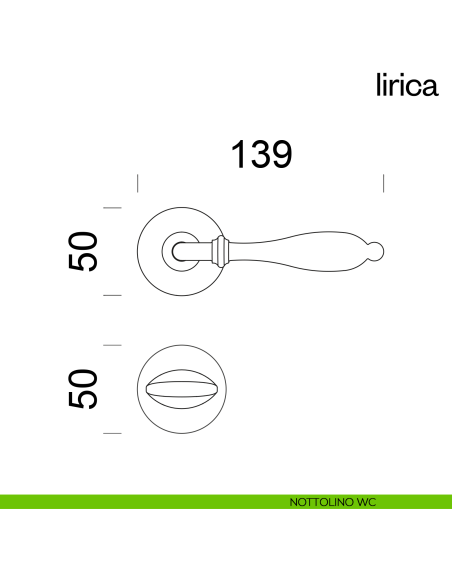 Maniglia per porta Lirica dnd Handles nottolino wc