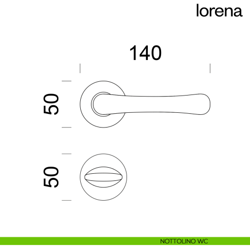 Maniglia per porta Lorena dnd Handles nottolino wc