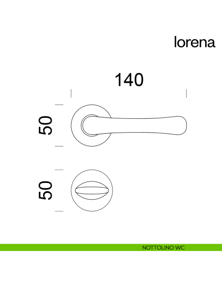 Maniglia per porta Lorena dnd Handles nottolino wc