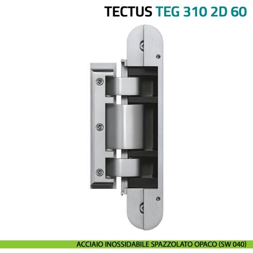 Cerniera per porta in vetro Simonswerk Tectus Glass TEG 310 2D 60 portata 60 kg - acciaio inossidabile spazzolato opaco