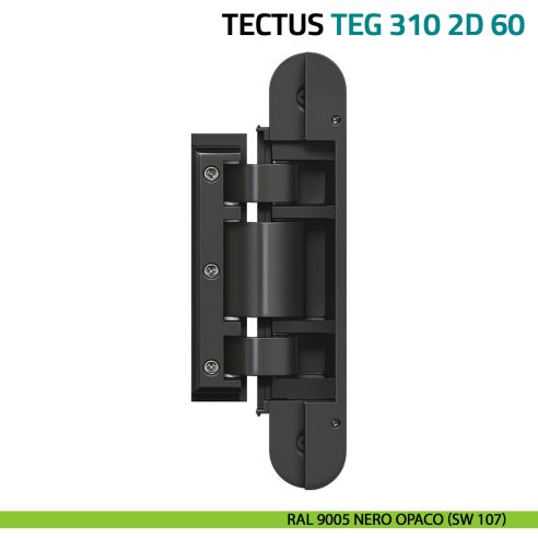 Cerniera per porta in vetro Simonswerk Tectus Glass TEG 310 2D 60 portata 60 kg - RAL 9005 nero opaco