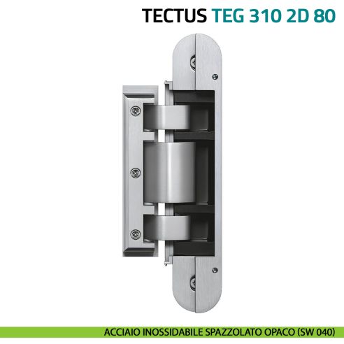 Cerniera per porta in vetro Simonswerk Tectus Glass TEG 310 2D 80 portata 80 kg - acciaio inossidabile spazzolato opaco