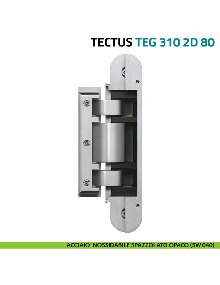 Cerniera per porta in vetro Simonswerk Tectus Glass TEG 310 2D 80 portata 80 kg - acciaio inossidabile spazzolato opaco