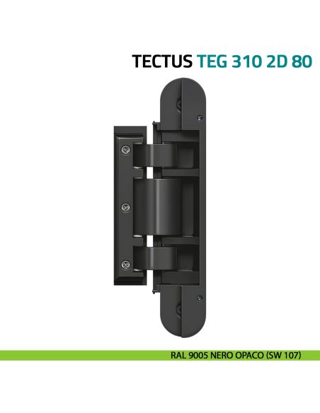 Cerniera per porta in vetro Simonswerk Tectus Glass TEG 310 2D 80 portata 80 kg - RAL 9005 nero opaco