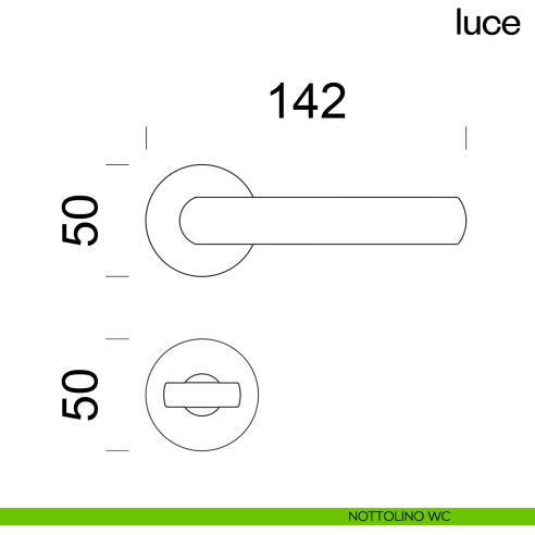 Maniglia per porta Luce dnd nottolino wc