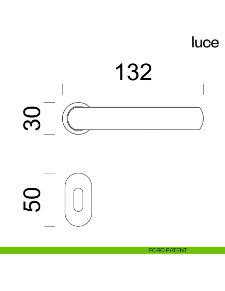 Maniglia per porta Luce dnd handles con rosetta minimale Unico foro patent