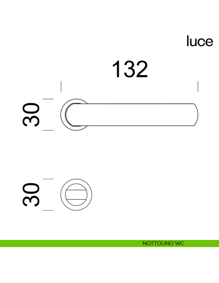 Maniglia per porta Luce dnd handles con rosetta minimale Unico nottolino wc